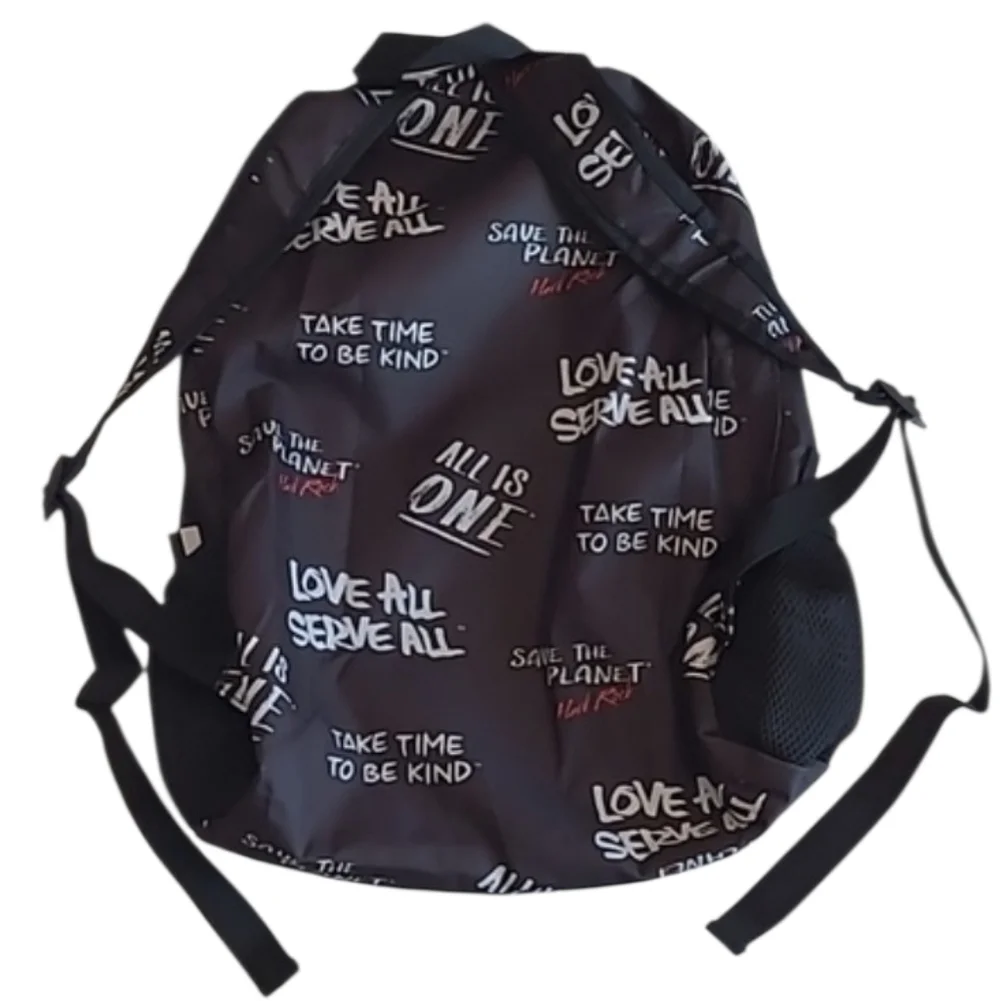 Hard Rock Graphic Backpack Logo Brand Hand Bag Adjustable Straps Bookbag Retro